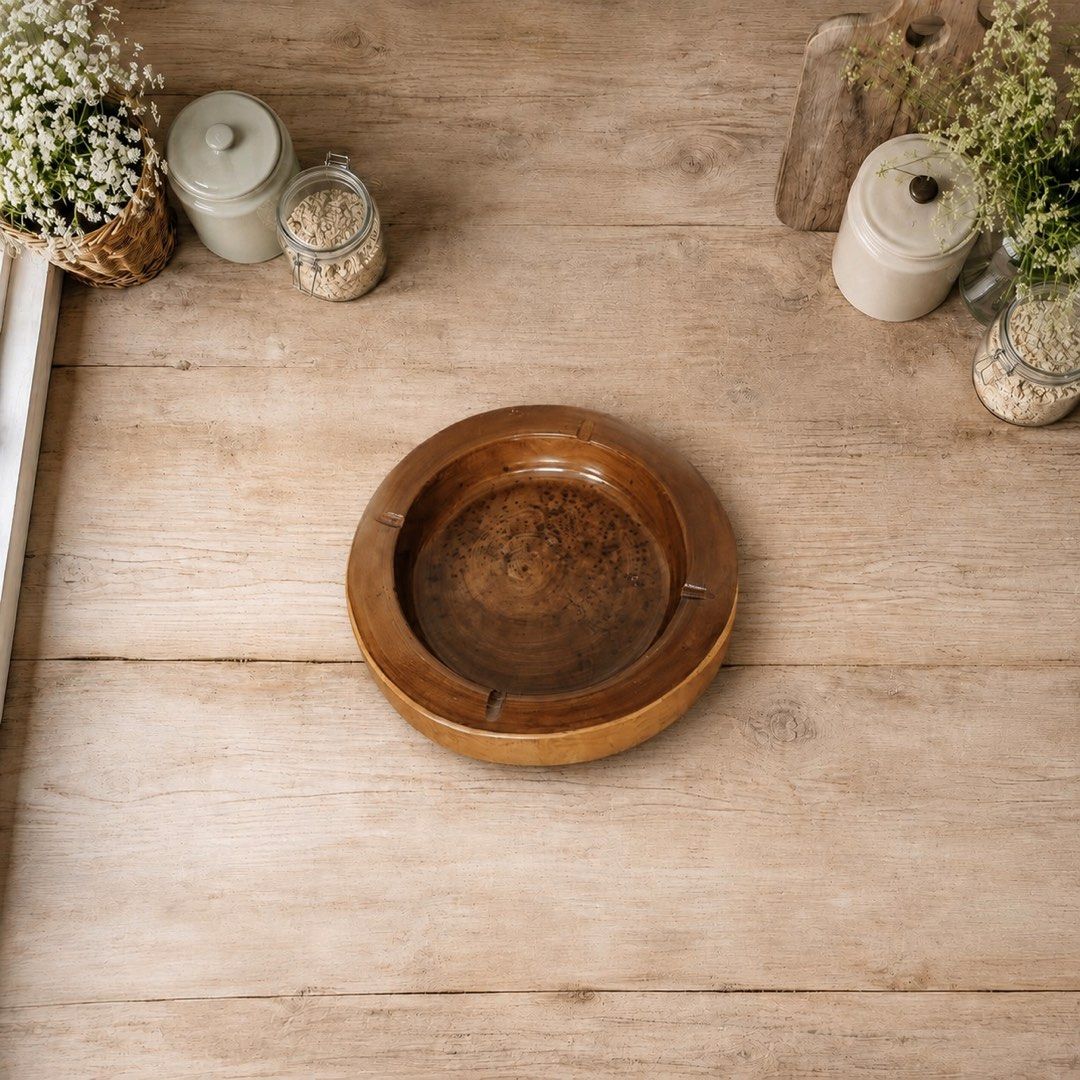 Solid Wooden Ashtray (Category: Other Home Decor) located in Quezon City. Submitted by handpickedecors (Listing ID 1461530621, Image 2). Description: Soid Wooden Ashtray 180.00 Size: 8.5”D x 2.5”H.