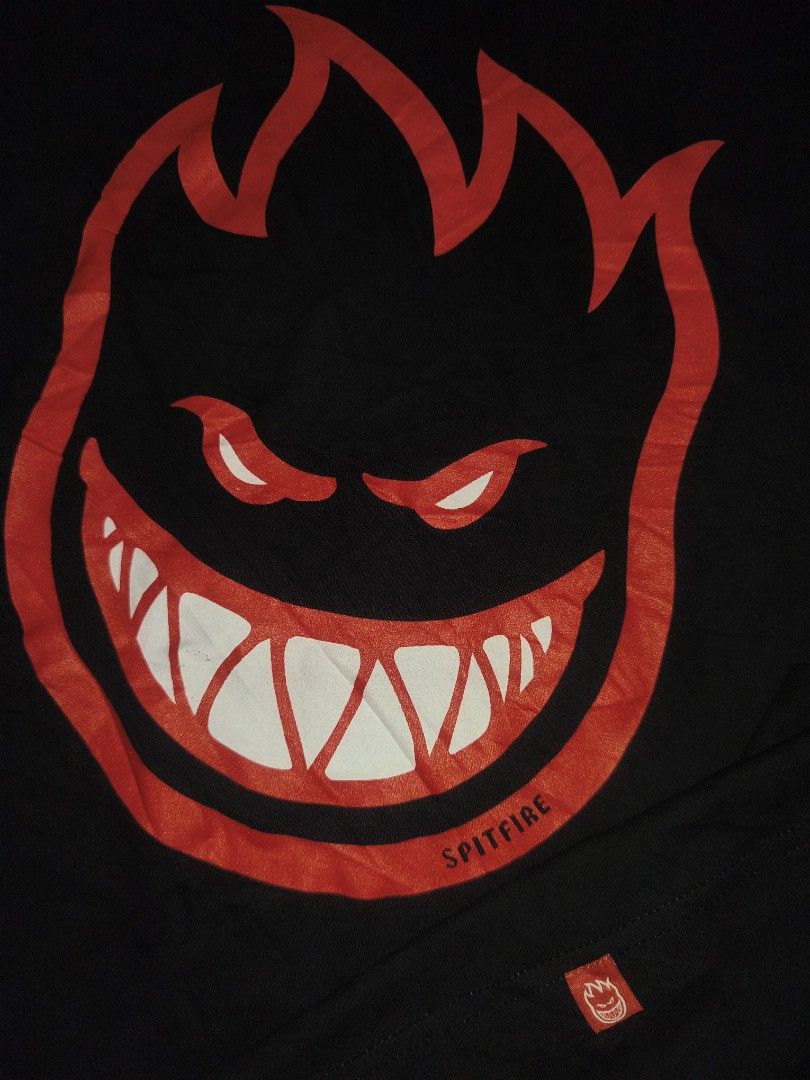 Spitfire Bighead T-Shirt Black Red (Category: Tshirts & Polo Shirts ) located in Cagayan de Oro. Submitted by adamfitz (Listing ID 1461480062, Image 2). Description: - Brand: Spitfire - Design: Bighead logo - Color: Black with red logo - Material: 100% Cotton - Size: Medium (M) - Ideal for: Skating, casual wear large fitting 21x28 like new no issues payment: Gcash, maribank & LBP courier: J&T color may vary due to lightning items are thrifted, li