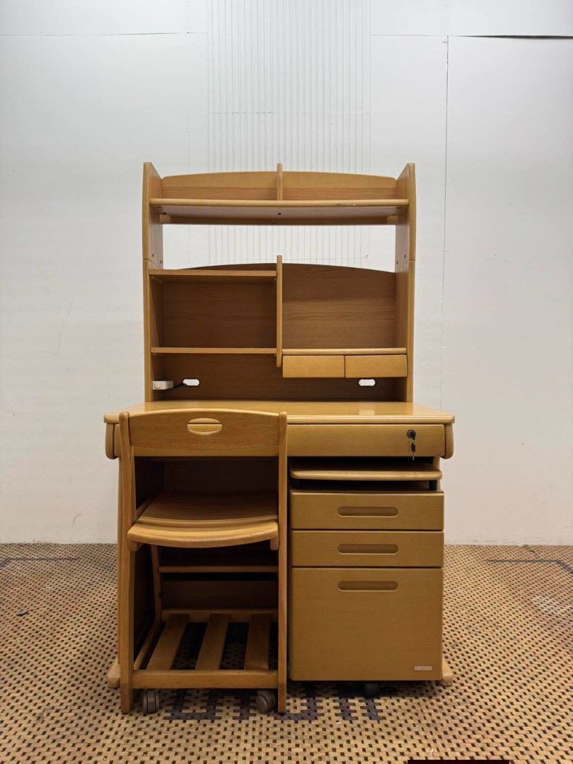 Study Table (Category: Tables & Sets) located in Meycauayan. Submitted by marygracecasimiro (Listing ID 1461438657, Image 1). Description: Wooden Study Table with Chair and Drawer Price: 14,500 L37.5 x W27.5 x H64/30 In good condition💜💜.