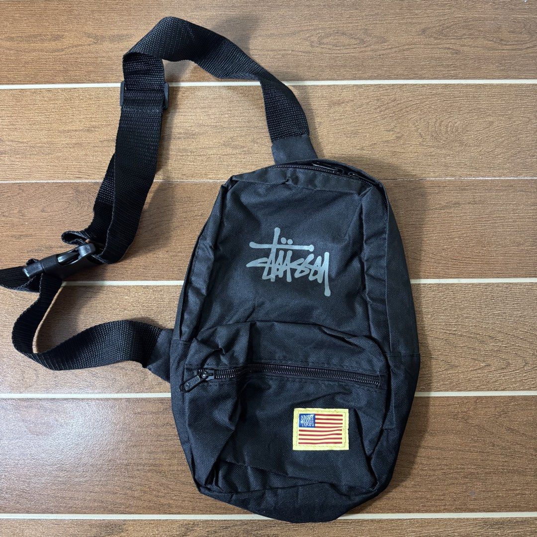 Stussy troops bodybag (Category: Sling Bags) located in Davao. Submitted by cmbs141022 (Listing ID 1461560928, Image 2). Description: Stussy Troops Bodybag Condition: 9/10 excellent ₱500.