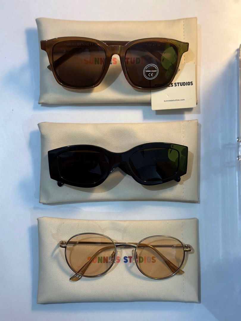 Take All - Sunnies Studios Sunglasses (Category: Sunglasses & Eyewear) located in Manila. Submitted by tinne15 (Listing ID 1461530917, Image 2). Description: - Three pairs of Sunnies Studios sunglasses - All sunglasses come with their original pouches - Versatile styles suitable for any occasion.
