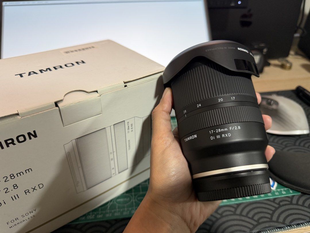 Tamron 17-28mm F2.8 Sony E mount (Category: Lens & Kits) located in Paranaque City. Submitted by joyiee_10 (Listing ID 1461365433, Image 2). Description: P 33,000 Negotiable • Clean glass, no scratches • Well-maintained • Always kept in a dry box • Complete with original box • Good working condition RFS: Changing lens 📍 Meet-up / shipping can be arranged. PM if interested!.