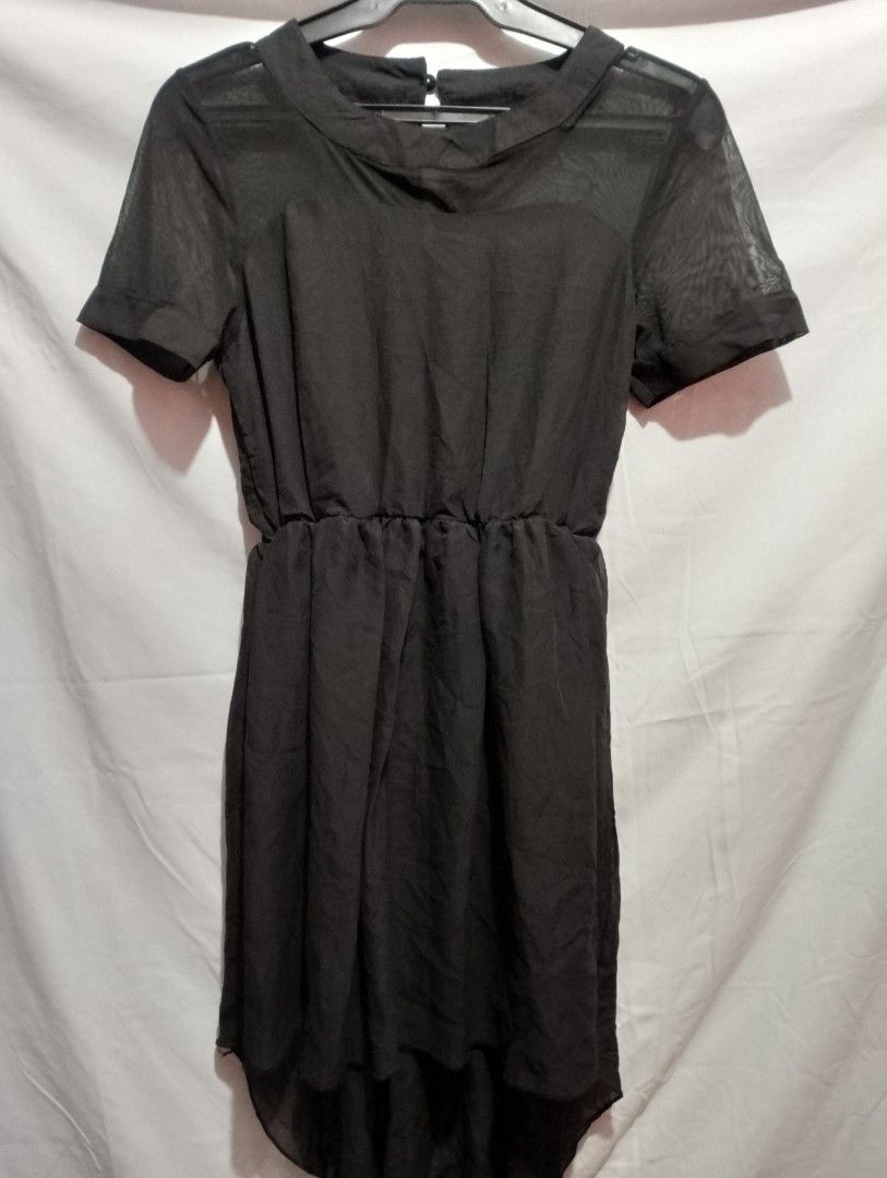 TD Studio Black Sheer High-Low Dress Size S (Category: Dresses) located in Manila. Submitted by nievesolanna (Listing ID 1461448493, Image 1). Description: 50 pesos LOC: SAMPALOC, MANILA.