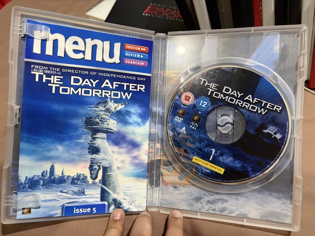 The Day After Tomorrow DVD (REGION2) (Category: CDs & DVDs) located in Caloocan City. Submitted by gamegirl97 (Listing ID 1461383142, Image 3). Description: - The Day After Tomorrow DVD movie - Directed by the director of Independence Day - Thrilling disaster film about a new ice age - Includes special features: audio commentaries, behind-the-scenes footage - Great for fans of epic movies.