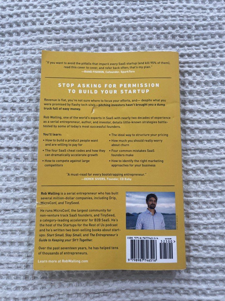The SaaS Playbook by Rob Walling — Paperback (Category: Storybooks) located in Las Pinas. Submitted by yourneighbortotoro (Listing ID 1461338278, Image 3). Description: The SaaS Playbook by Rob Walling — Paperback ✨ A definitive, step-by-step framework for founders and entrepreneurs looking to launch, scale, and bootstrap a multimillion-dollar Software-as-a-Service (SaaS) business without relying on venture capital. 📚 Perfect for software founde
