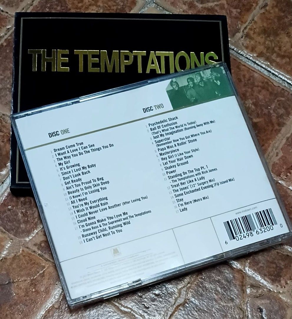 The Temptations Gold 2 CD Set (Category: CDs & DVDs) located in Quezon City. Submitted by dancatz (Listing ID 1461418582, Image 3). Description: □ P 450.00 - The Temptations Gold 2 CD Set - Features all their classic hits - Disc 1: 19 tracks - Disc 2: 17 tracks - Total of 36 songs - Comes in a protective slipcase - A must-have collection for any Motown music fan LFB Seller's location : Brgy. Sta. Teresita Quezon City Please DM for more details Pa