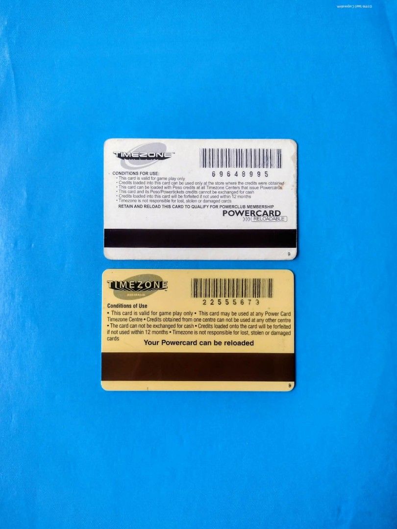 Timezone Powercard Reloadable Game Card (Category: Raw Singles) located in Manila. Submitted by darkbloodmoon (Listing ID 1461360313, Image 2). Description: - Two Timezone Powercards for sale. - One standard reloadable card. - One special Kimi edition card featuring Nestle products. - Both cards are reloadable. - Use for gameplay at any Timezone arcade. - Great for arcade fun and your next visit!.