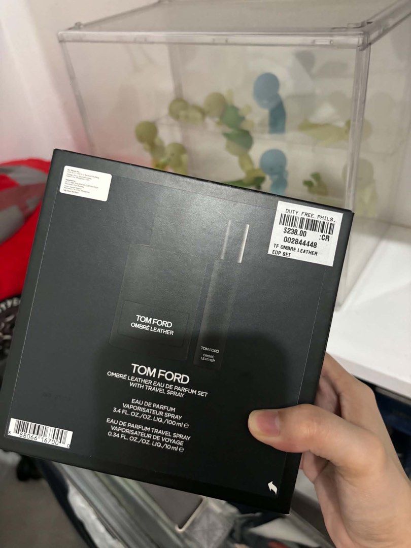 Tom Ford Ombre Leather Eau de Parfum Set (Category: Fragrance & Deodorants) located in Quezon City. Submitted by makeitkmn (Listing ID 1461536120, Image 2). Description: FOR SALE: Tom Ford Ombré Leather EDP Set 🖤 100ml + 10ml travel spray Original / bought from Duty Free Used only a few sprays — almost full Complete with box RFS: Not reaching for the scent anymore. Authentic, no issues. 🖤 📍QC.