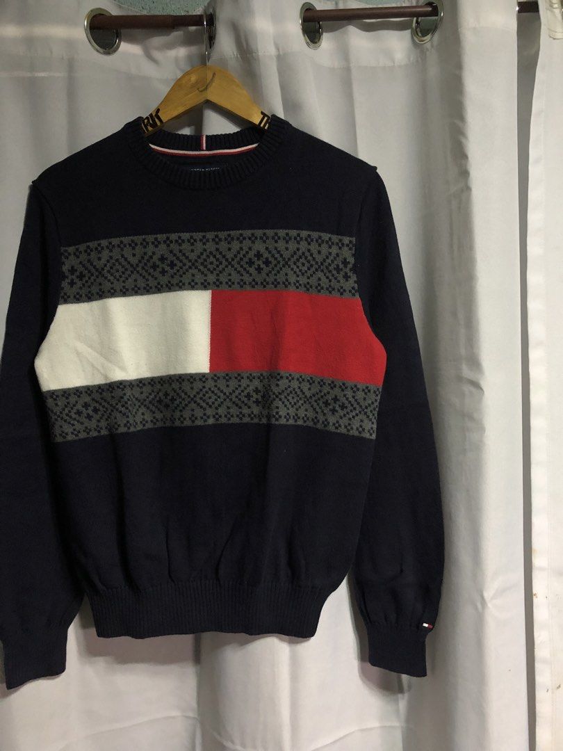 TOMMY HILFIGER SWEATER (Category: Hoodies) located in Manila. Submitted by triptothrift7 (Listing ID 1461500122, Image 3). Description: pm me for fast transaction! T*MMY H1LFIGER FLAG LOGO CREWNECK SWEATER for only 1599 size small on tag width 19 x 25 length no issue excellent condition color rate 9/10 mode of payment gcash or bank transfer location Biñan laguna.