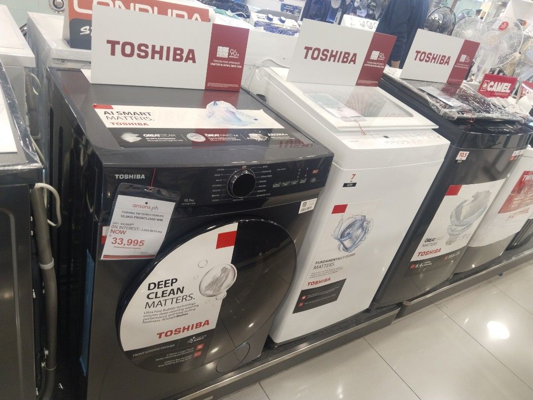 Toshiba Washing Machine - Various Models Available (Category: Washing Machines and Dryers) located in Makati City. Submitted by maxalvin011520 (Listing ID 1461414078, Image 1). Description: TOPLOAD NON INVERTER : 7.0kg AW-K801A - 10,690 TOPLOAD INVERTER : 10.5kg AW-DM1150J-PH -16,990 15.0kg AW-DUHNI600L-PH - 24,890 FRONTLOAD INVERTER : 8.5kg TW-T21BU95UW-PH - 24,790 10.5kg TW-T21BU115UW - 29,690 FRONTLOAD COMBO : 8.5/6kg TWD-T21BU95UW-PH - 30,990