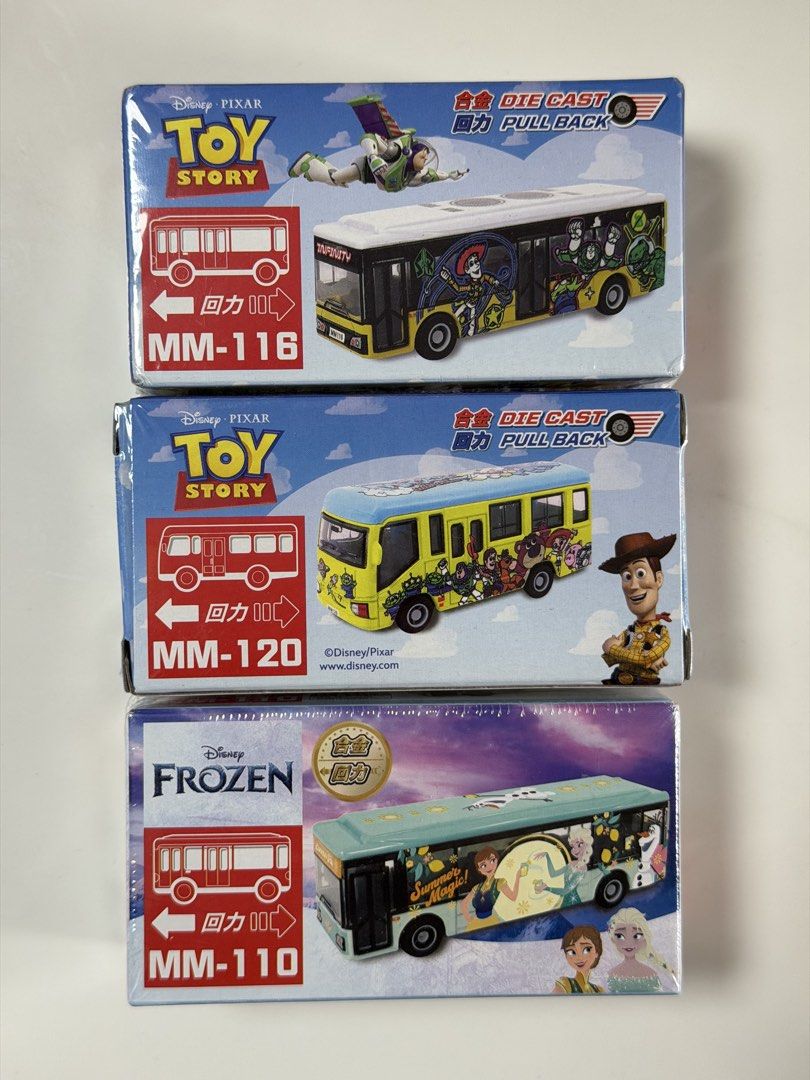 Toy Story 反斗奇兵 Frozen 冰雪奇緣 回力車 （分類：汽車模型）位於 Hong Kong。 由 vintagehouse388 提交（商品編號 1461352026，圖片 1）。簡介： Toy Story 反斗奇兵 Frozen 冰雪奇緣 回力車 全新未拆 $35@1 $100@3。