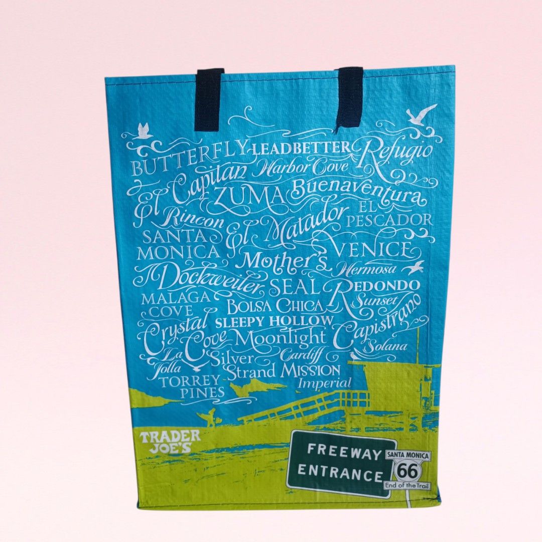 Trader Joe's CALIFORNIA Reusable Bag (Category: Tote Bags) located in Quezon City. Submitted by firstlovedbyb (Listing ID 1461353563, Image 2). Description: *TRADER JOE'S RARE FIND!!!* Authentic Trader Joe's CALIFORNALIA 100% Reusable Polypropylene Bag. Ideal for grocery shopping, travel and outdoor activities. 6 gallon capacity. Dimensions: approx. 16.5 inches x 11.5 inches x 7 inches Price: 199 ✅ Brand new ✅ Available / On Hand ✅ Authentic ✅ Bo