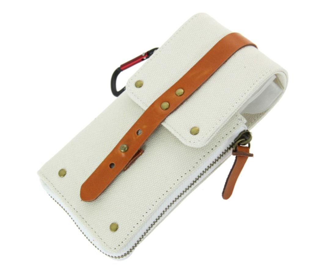 TRINIDAD Elephant Darts Case - Canvas & Leather (Category: Luxury Bags & Wallets) located in Dasmarinas. Submitted by krm_japan-items (Listing ID 1461364231, Image 2). Description: - TRINIDAD 'Elephant' Darts Case - Made with durable canvas and soft leather - Large capacity for darts, tips, and cards - Features a holder for barrels - Includes a pocket for bills - Comes with a carabiner and YADOKARI strap - Available color: White.