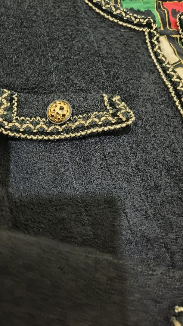 Tweed Coat (Black/Gold) (Category: Coats, Jackets and Outerwear) located in Malabon City. Submitted by jessa.sioson (Listing ID 1461482914, Image 3). Description: Selling my Preloved Tweed Coat Color Black with Gold buttons Bought in Japan Shoulder width 15" .