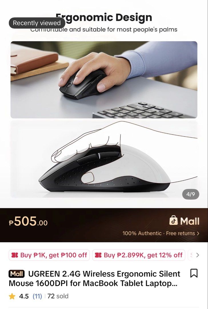 Ugreen Mouse (Category: Mouse & Mousepads) located in Pasig City. Submitted by magandayanne (Listing ID 1461443826, Image 3). Description: .