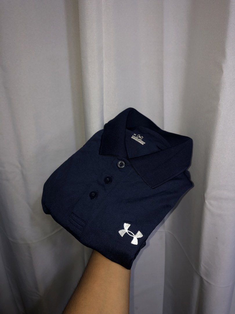 UNDER AMOUR GOLF POLO SHIRT (Category: Formal Shirts) located in Manila. Submitted by triptothrift7 (Listing ID 1461497324, Image 1). Description: pm me for fast transaction! UNDER AMOUR GOLF POLO SHIRT for only 799 size medium to large width 21.5 x 29/30 length no issue very good condition color rate 9/10 mode of payment gcash or bank transfer location Biñan laguna.