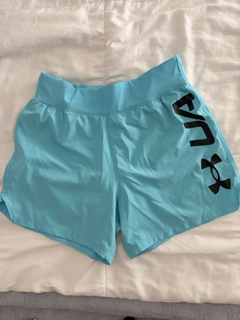 Under Armour Blue Athletic Shorts (Category: Shorts) located in Paranaque City. Submitted by rafadg (Listing ID 1461461548, Image 1). Description: - Light blue Under Armour running shorts - Fits 30-32 in waist - offer lang.