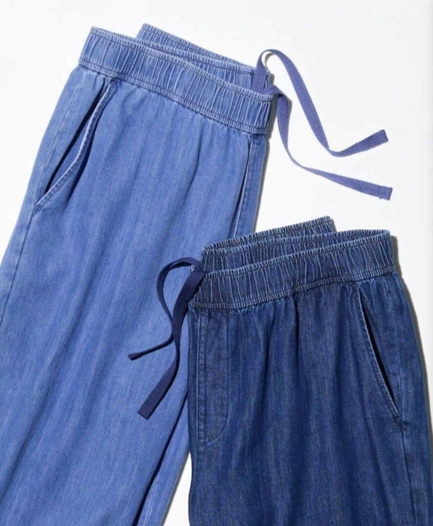 Uniqlo Cotton Relaxed Ankle Pants (Category: Jeans) located in Mandaluyong City. Submitted by ilovemyshop (Listing ID 1461358164, Image 1). Description: ❤️ Almost new, tag removed ❤️ RFS: Impulse buy, not my usual style. I preferred fitted than comfort jeans. ❤️ Available colors: Light blue Dark blue Khaki/Cream Stripe ❤️ Kindly check photos of inside tag, string and waistline seams as proof that it's still new. ❤️ Bought @ 990 in SM Megamall Uni