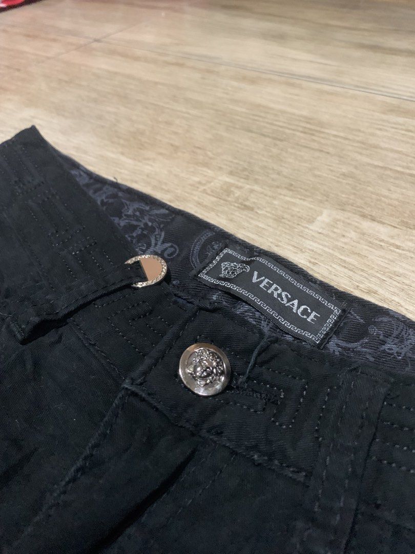 Versace Black Medusa Jeans (Category: Luxury Apparel) located in Tarlac. Submitted by luxurious_apparel (Listing ID 1461347940, Image 3). Description: - Authentic Versace Jeans - Iconic Medusa head embroidered on the side - Classic button and zip closure - Four-pocket styling for practicality - Made with premium fabric for superior comfort - Ideal for elevating your casual style.
