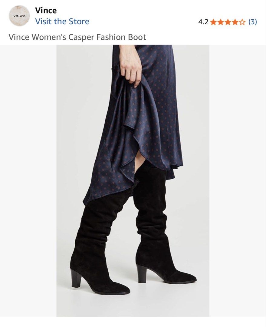 Vince Suede real leather Knee high Boots (Category: Boots) located in Quezon City. Submitted by dropdeadprices (Listing ID 1461390867, Image 3). Description: - Brand: Vince - Material: authentic Black Suede Leather - Versatile: Dress up or down - Season: Great for Fall & Winter Retails for Php12,000.00.