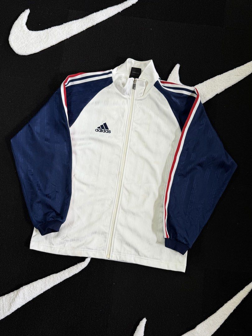 vintage adidas track jacket full zip (Category: Activewear) located in Manila. Submitted by styleandfly191238 (Listing ID 1461334115, Image 3). Description: dimes length-28 width-24.6 color rate-10/10 issue none better in personal excllent conditions color may vary due to light good fittings unli vc and vouch for your assurance dm me for more inquiry .
