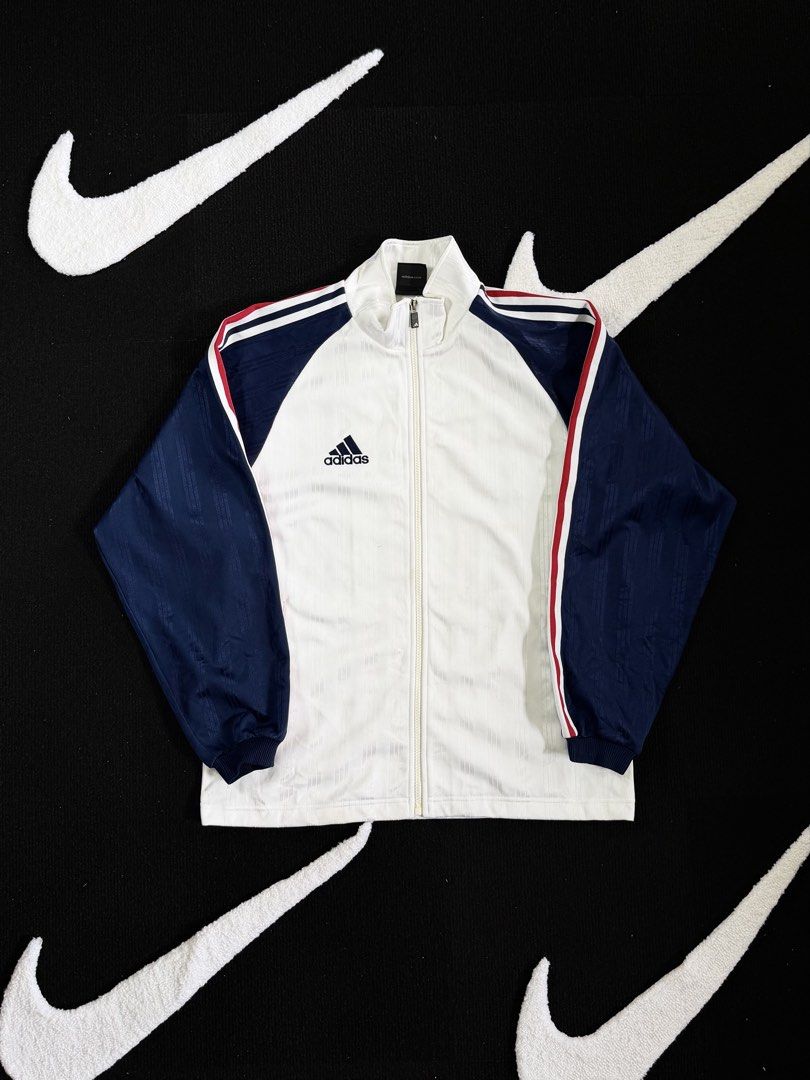 vintage adidas track jacket full zip (Category: Activewear) located in Manila. Submitted by styleandfly191238 (Listing ID 1461334115, Image 1). Description: dimes length-28 width-24.6 color rate-10/10 issue none better in personal excllent conditions color may vary due to light good fittings unli vc and vouch for your assurance dm me for more inquiry .