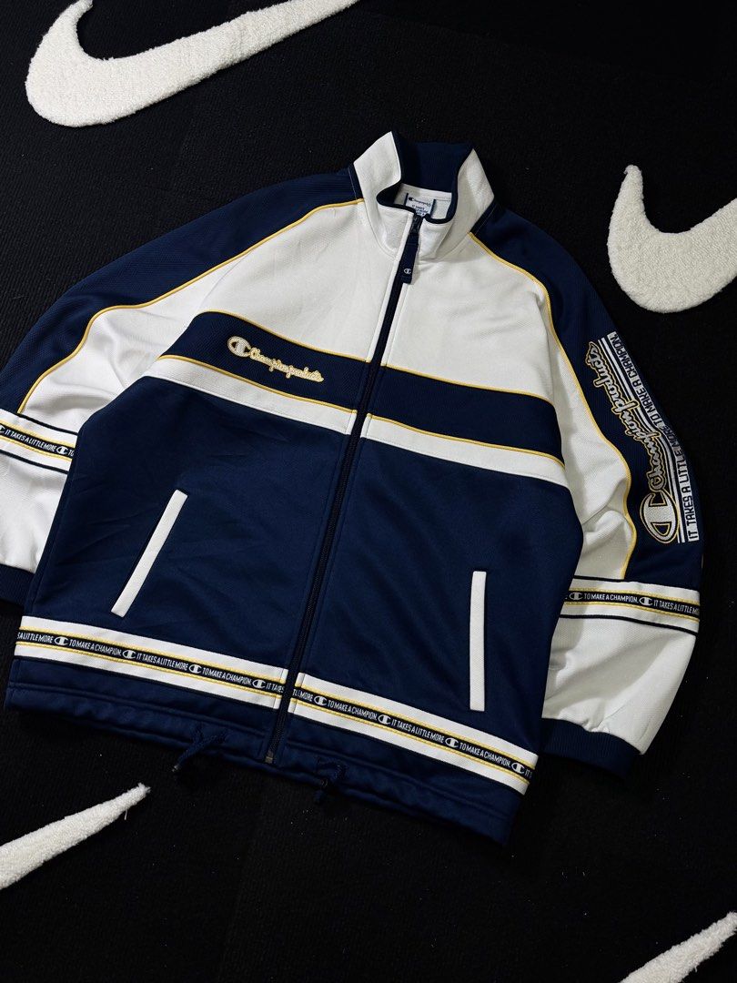 vintage champion track jacket (Category: Activewear) located in Manila. Submitted by styleandfly191238 (Listing ID 1461327343, Image 3). Description: length 28 width 24 issue none excllent condition complete tags and original color may vary due to light dm me for more inquiry mop g cash courier jnt or lalamove.