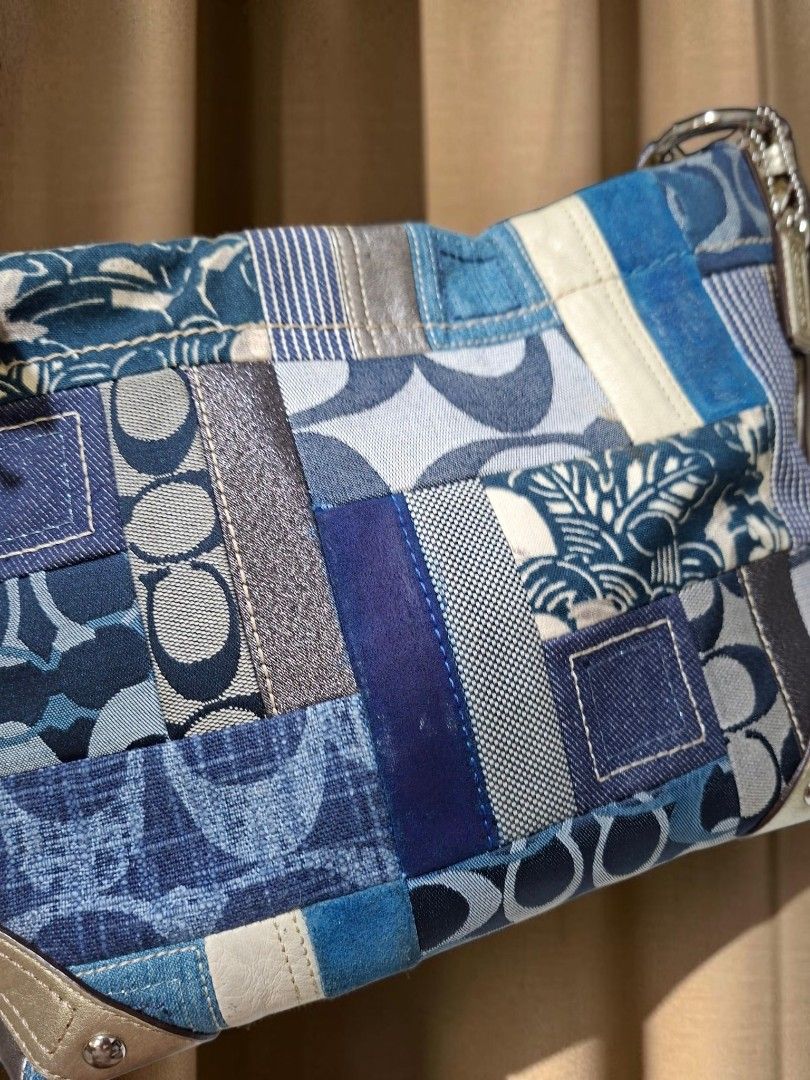 VINTAGE COACH DENIM PATCHWORK CARLY HOBO BAG (Category: Shoulder Bags) located in Las Pinas. Submitted by annachiaonair2037 (Listing ID 1461442231, Image 3). Description: AUTHENTIC VINTAGE COACH DENIM PATCHWORK CARLY HOBO BAG FROM JAPAN F13720 WITH CARD NORMAL SIGN OF USAGE ONLY H 8.5" L 13" W 4" Disclaimer: I am not affiliated with, associated with, or authorized by any of the brands featured posted. Any mention of brand names, trademarks, or lo