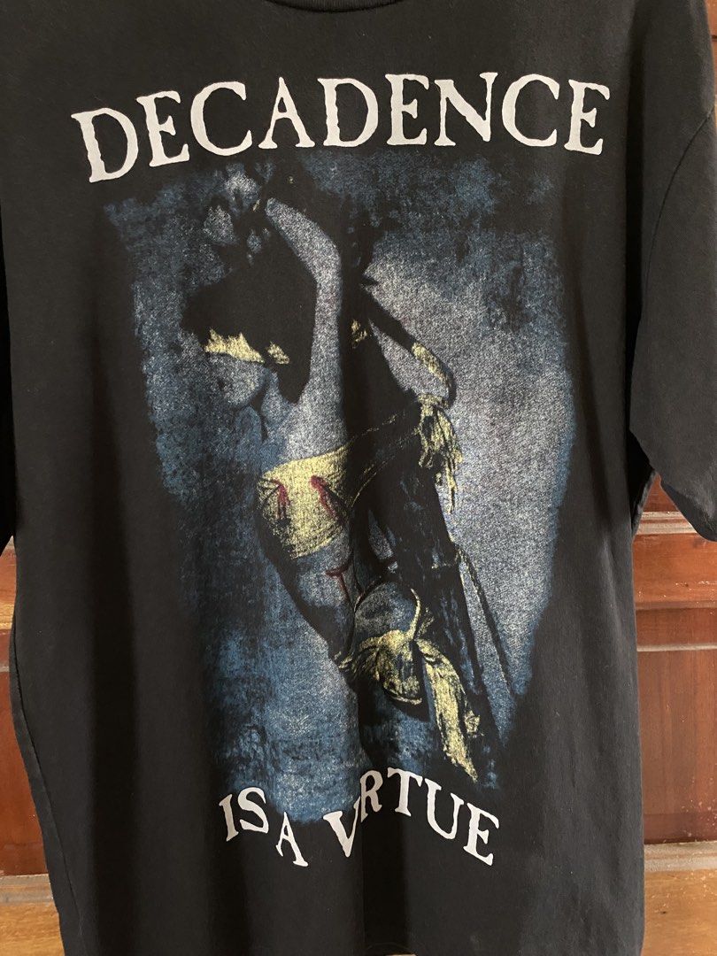 Vintage Decadence Shirt (Category: Tshirts & Polo Shirts ) located in Dumaguete. Submitted by infiniteloot_ (Listing ID 1461330525, Image 2). Description: Vintage Decadence Shirt 30 length x 24 width good condition no flaws DM 🪖.