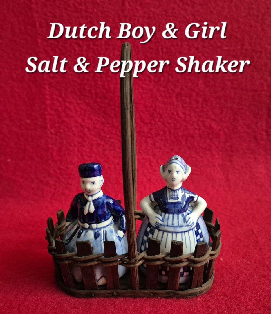 Vintage Delft Figurines (Category: Vintage Collectibles) located in Makati City. Submitted by maydeleo1 (Listing ID 1461355542, Image 1). Description: Vintage Delft Dutch Figurines ***Delft Dutch Boy & Girl Salt & Pepper Shaker in woven basket Php350 ***Classic Delft Girl Figurines Php350 each or take all 3pcs for Php800 ---<<SOLD>>--- Bundle prices always available specially if you purchase other items I have available RFS Decluttering.