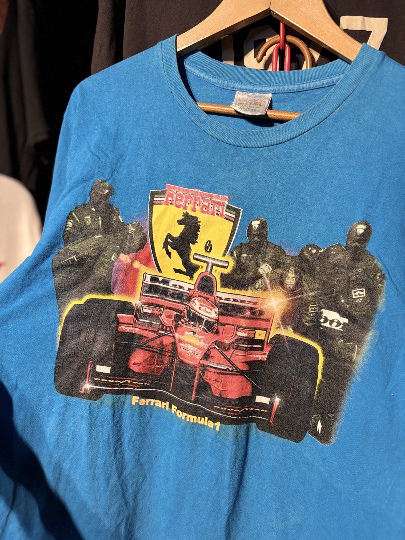 Vintage Formula 1 ferrari graphic tee (Category: Tshirts & Polo Shirts ) located in Manila. Submitted by luxstreetwearzcasual (Listing ID 1461562308, Image 2). Description: In good condition Single Stitch all the way 1 pinhole lang issue (check the details) Size Large 20.5x29.