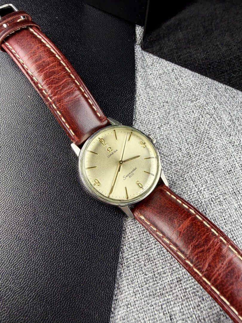 Vintage Omega Seamaster 600 (Category: Men's Watches) located in Bacoor. Submitted by offtheclock (Listing ID 1461450418, Image 1). Description: Vintage Omega Seamaster 600 Condition: Pre-owned Reference No: 135-011 Movement: Automatic Manual Winding (601) Power Reserve: 48 Hours Material: Stainless Steel Case Diameter: 34mm (Domed Acrylic Crystal) Dial: Silver Sunburst Finish Strap: Brandnew Aftermarket Burgundy Leather Strap Inclusion: Replacem