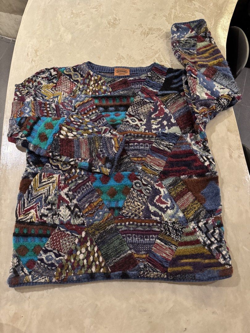 Vintage Rare Missoni Patchwork Knit Crewneck Jacket (Category: Luxury Apparel) located in Manila. Submitted by thevintage90_sretro. (Listing ID 1461359246, Image 1). Description: Vintage Missoni Patchwork Knit Crewneck Jacket Made in Italy Legit dm.