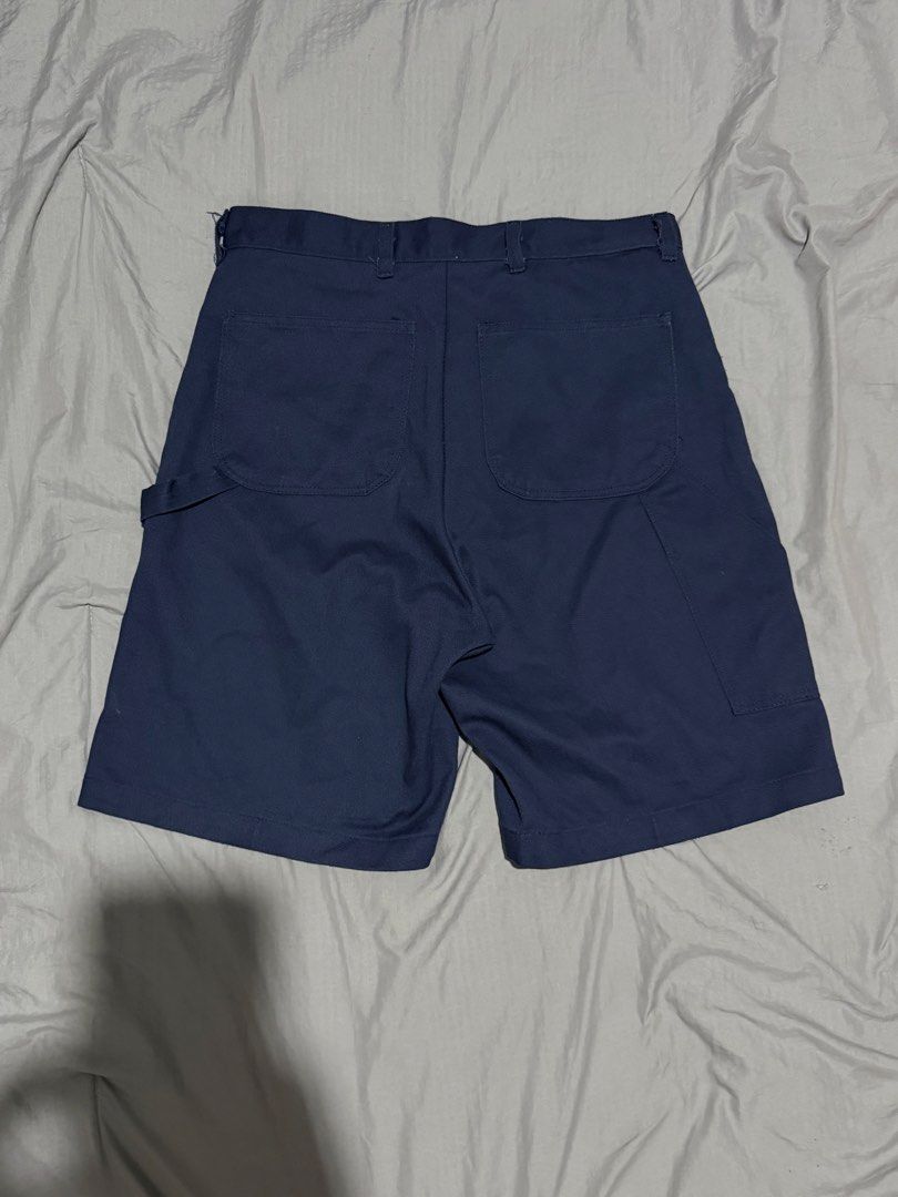 Vintage workwear navy carpenter short (Category: Shorts) located in Manila. Submitted by thra_shirts (Listing ID 1461430235, Image 1). Description: Vintage navy blue workwear carpenter jorts Waistline 32-33 Length 21 Hem 12 Malutong pa yung tela niya Authentic .