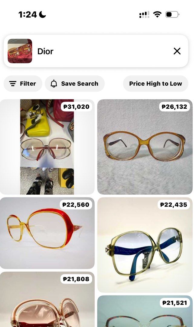 Vtg. Christian Dior Bee eyewear. (Category: Sunglasses & Eyewear) located in Cagayan de Oro. Submitted by kjcartier26 (Listing ID 1461374333, Image 2). Description: Authentic, Vintage, In good condition. 🇯🇵 - With Box Inclusion, Has minimal Herline. - Preloved vintage Price range, 21k to 31k in Peso. 😱😱😱.