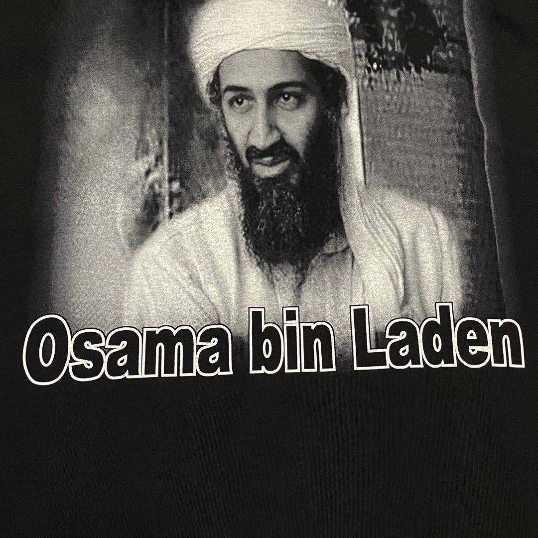 VTG Osama Bin Laden Wanted Tee (Category: Tshirts & Polo Shirts ) located in Bacoor. Submitted by thrift2dough (Listing ID 1461419043, Image 3). Description: VTG Osama Bin Laden Wanted Tee Size: Medium Condition: 10/10 (Excellent Condition) Issue: None Dimensions Width: 21 in Length: 28 in Price: 2,500 shipped.