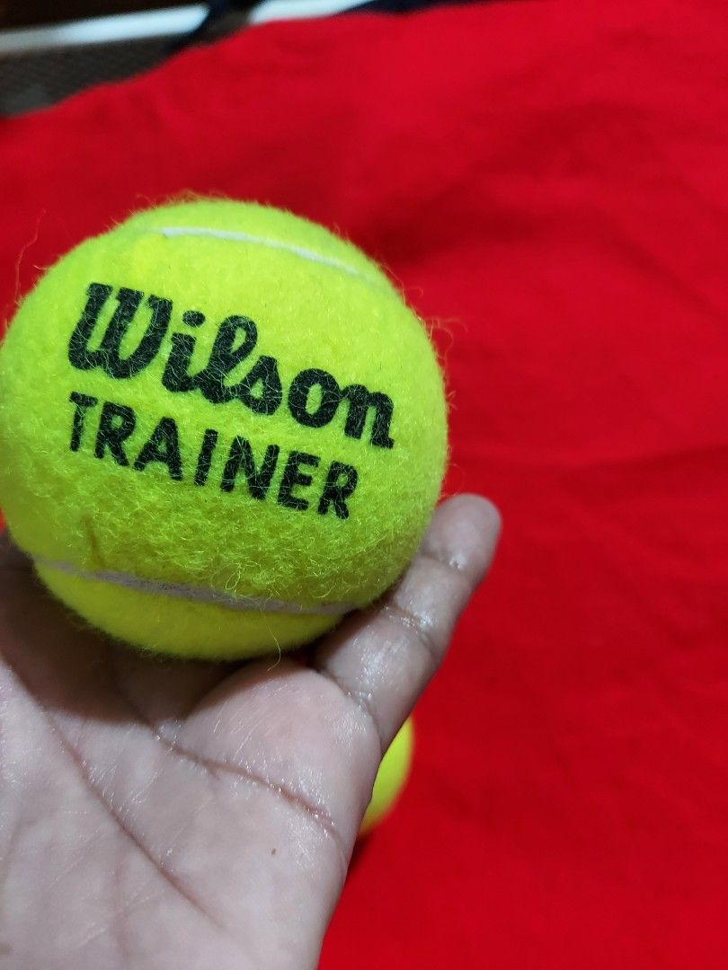 Wilson Trainer Tennis Balls (7 pcs) (Category: Racket and Ball Sports) located in Caloocan City. Submitted by chonadura91470 (Listing ID 1461560356, Image 3). Description: - Set of 7 Wilson Trainer tennis balls - Ideal for practice and casual games - Balls have slight scuffs but retain good bounce 75 each - Great value for your next tennis session.
