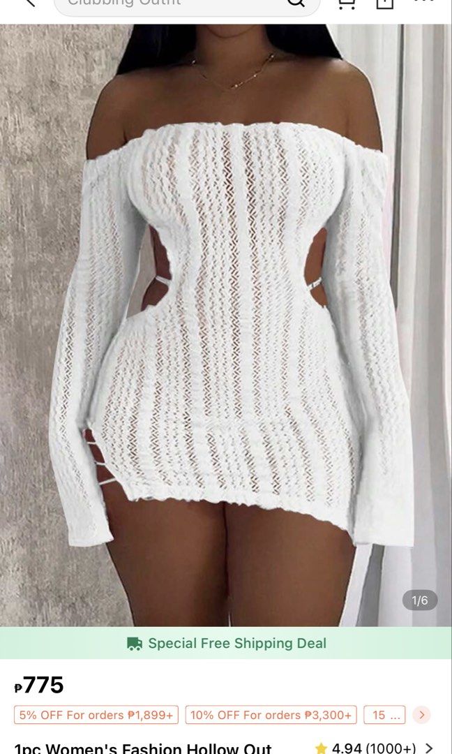 Mini dress beach party outfit (Category: Dresses) located in Manila. Submitted by akrussan (Listing ID 1461362998, Image 1). Description: - Chic white hollow out mini dress - Elegant off-shoulder design with long sleeves - Eye-catching cut-out details on the sides - Ideal for a night out or a beach party - Guaranteed to make you stand out with its unique design Used once.