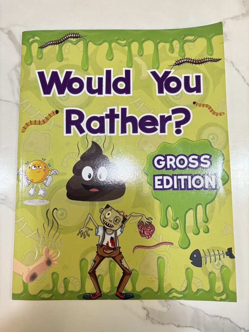Would You Rather? Gross Edition Book (Category: Children's Books) located in Cavite. Submitted by misa_destash (Listing ID 1461479527, Image 1). Description: - Fun and gross 'Would You Rather?' questions for kids. - Perfect for parties or just a fun read. - Get ready for some silly, gross-out decision-making! - All about the yucky stuff!.