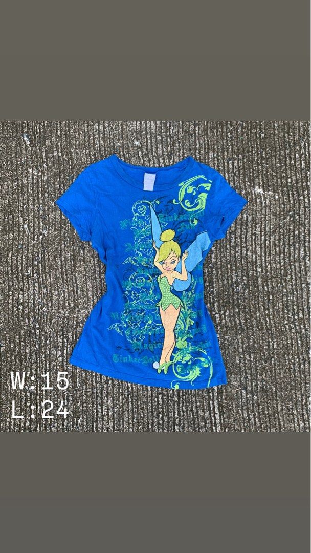 Y2k Disney Fairy Tops (Category: Shirts) located in Manila. Submitted by _thrift.clothes._ (Listing ID 1461342922, Image 1). Description: Size:Small S:15 L:24.
