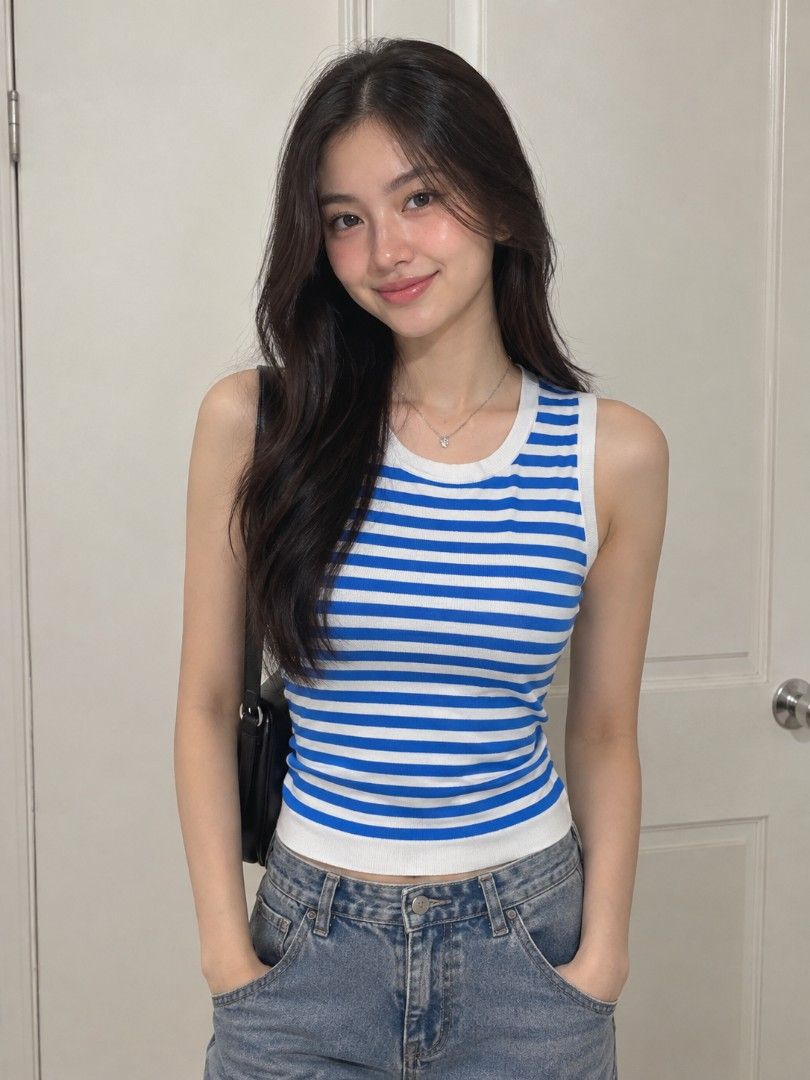 Zara blue and white striped top (Category: Blouses) located in Dasmarinas. Submitted by 32mimimi (Listing ID 1460398576, Image 1). Description: .