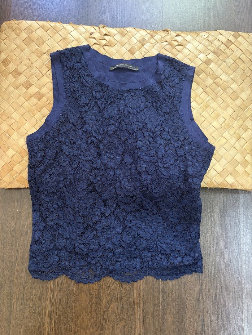 Zara blue lace sleeveless (Category: Blouses) located in Manila. Submitted by thebookclubz (Listing ID 1461454124, Image 1). Description: .