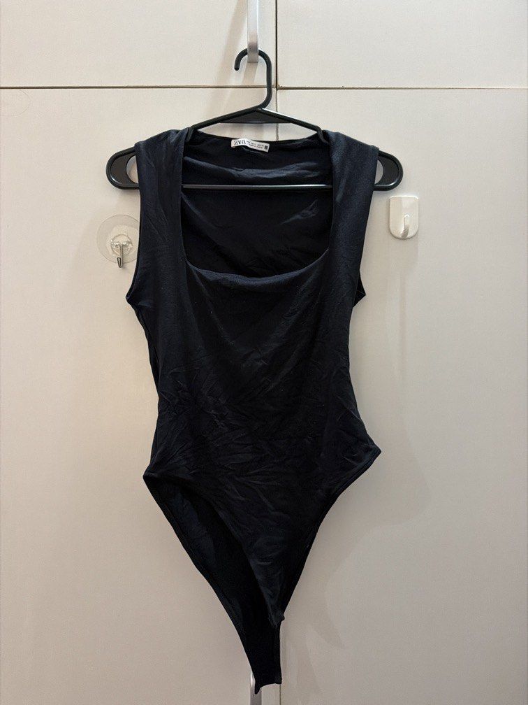 Zara body suit top (Category: Sleeveless) located in Davao. Submitted by declutterbycenc (Listing ID 1461468081, Image 2). Description: Used once Size small.