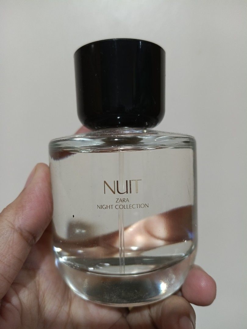 Zara Nuit Night Collection Perfume (Category: Fragrance & Deodorants) located in Quezon City. Submitted by mhiemime (Listing ID 1461468384, Image 1). Description: - Zara Nuit perfume from the exclusive Night Collection. - Features a clear liquid in a sleek glass bottle. - Topped with a stylish black cap embossed with 'ZARA'. - An ideal fragrance for your evening outings. -90ml bottle.