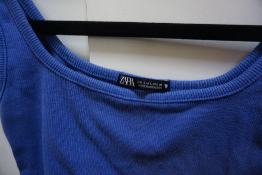 Zara Purple Tank Top (Category: Blouses) located in Bacoor. Submitted by ynnasdrawer (Listing ID 1461408197, Image 2). Description: - xs - has minor discoloration - rfs: decluttering .