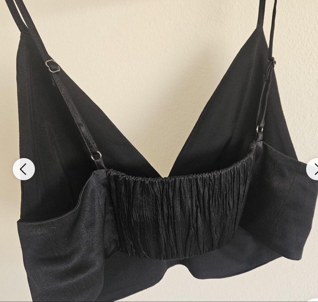 Zara satin bralette (Category: Others Tops) located in Davao. Submitted by theresetshelf (Listing ID 1461418576, Image 2). Description: 🌸never been used 🌸cute for night out 🌸double lining 🌸garterize back.