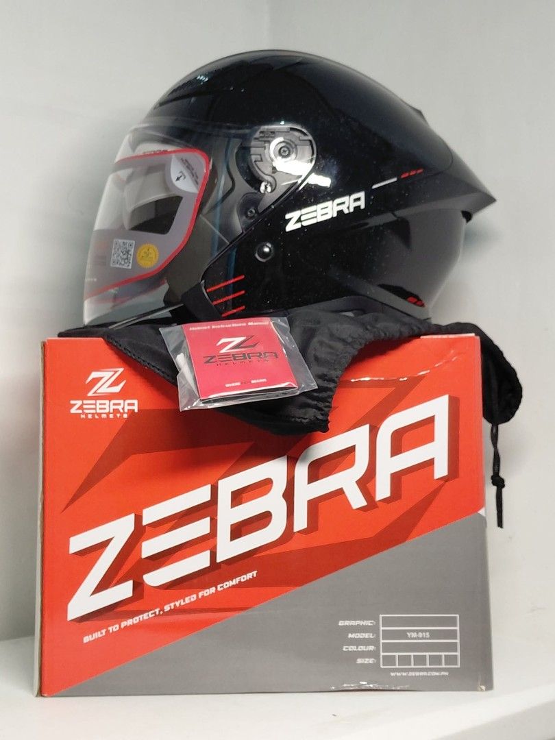 Zebra YM-915 Open Face Helmet Gloss Black (Category: Helmets and other Riding Gears) located in Makati City. Submitted by michaelang05 (Listing ID 1461466889, Image 1). Description: - Zebra Open Face Helmet (Model YM-915) - Color: Black - Integrated Sun Visor for convenience - DOT and FMVSS 218 Certified for safety - Includes a Helmet Bag - Built for protection and stylish comfort.