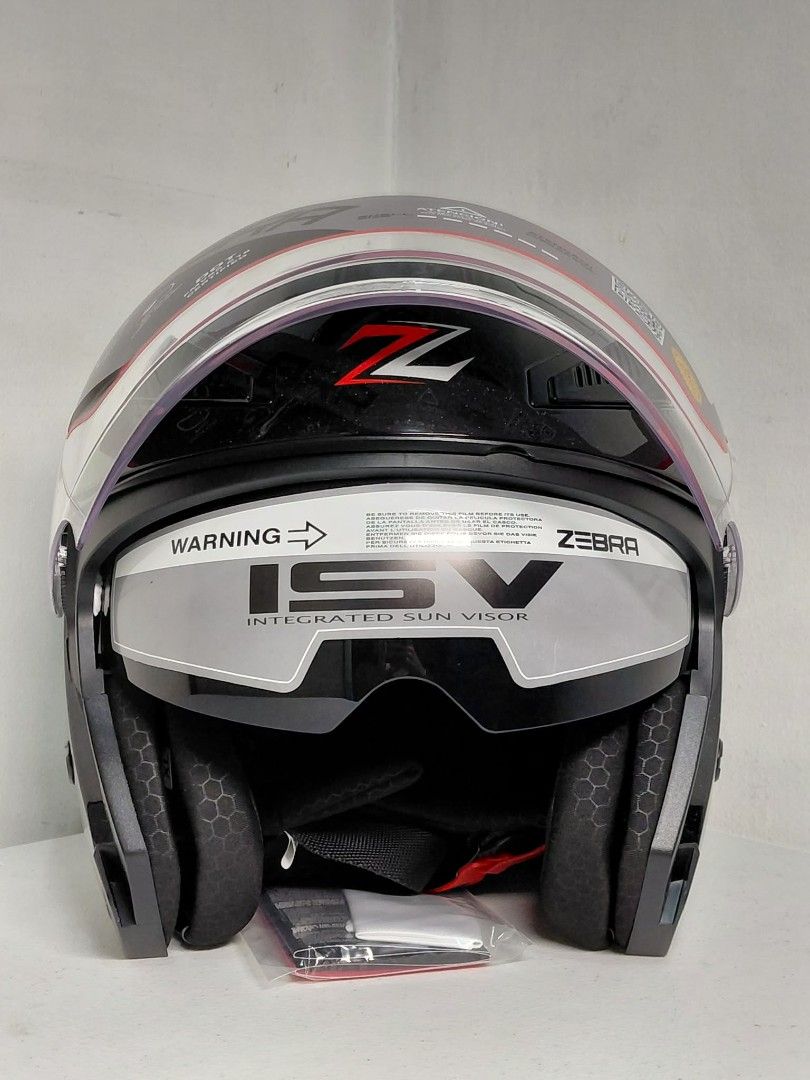 Zebra YM-915 Open Face Helmet Gloss Black (Category: Helmets and other Riding Gears) located in Makati City. Submitted by michaelang05 (Listing ID 1461466889, Image 3). Description: - Zebra Open Face Helmet (Model YM-915) - Color: Black - Integrated Sun Visor for convenience - DOT and FMVSS 218 Certified for safety - Includes a Helmet Bag - Built for protection and stylish comfort.