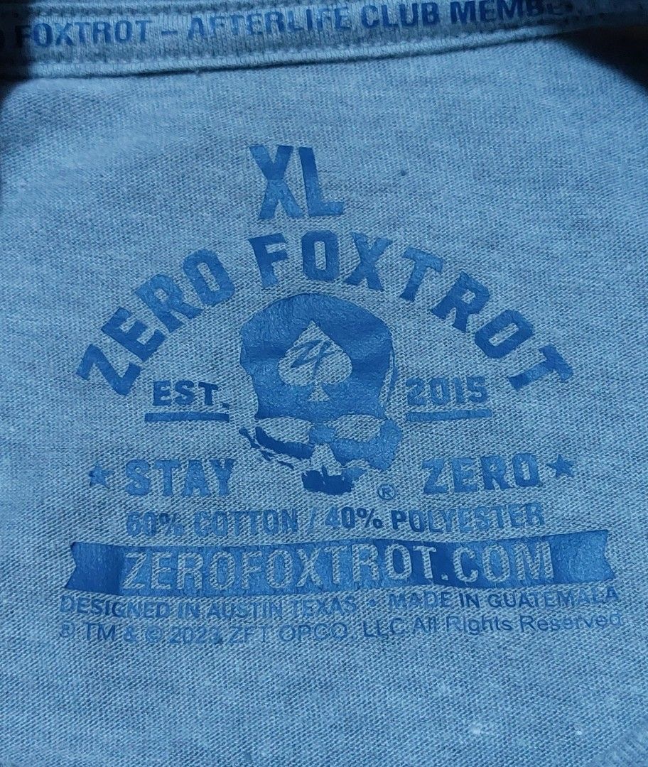 Zero Foxtrot (Category: Activewear) located in Baguio. Submitted by wagwagan_001 (Listing ID 1461494460, Image 2). Description: excellent xl 22.5 x 29.5.