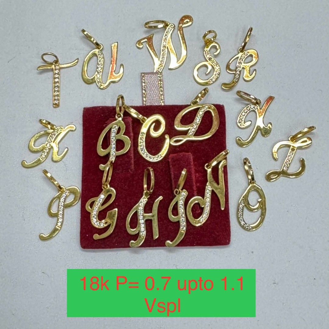 18k Saudi gold initial pendant (Category: Necklaces) located in Manila. Submitted by bhelgoldseller2ndaccount (Listing ID 1461610284, Image 1). Description: New!!✨New!!✨New!! Authentic 18k Saudi Golds 💯pawnable/naisasanla 💯with high appraisal rate 💯good investment 💯Direct supplier price 👉OPEN for resellers 🌺please take time to evaluate their actual sizes and grams 👉Best panggift for all occasions ✅ Sold per grams not per piece Kya lowest p